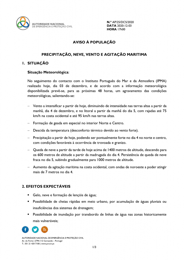 Imagem AVISO À POPULAÇÃO || CONDIÇÕES METEOROLÓGICAS ADVERSAS -  MEDIDAS PREVENTIVAS_03 DE DEZEMBRO